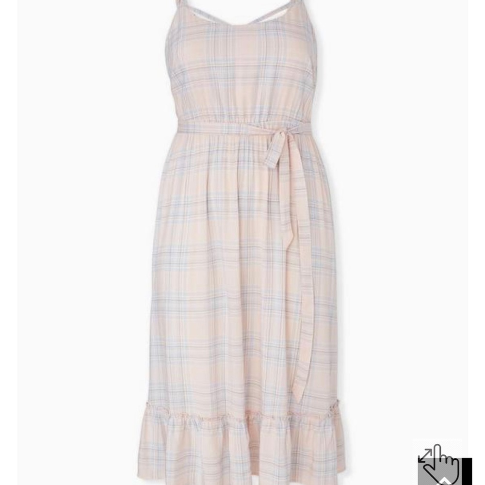 TORRID MIDI CHALLIS SHIRRED DRESS SIZE 0